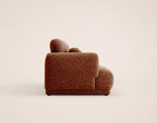 Pietro - Straight 3-Seater Sofa - Textured Fabric - Terracotta