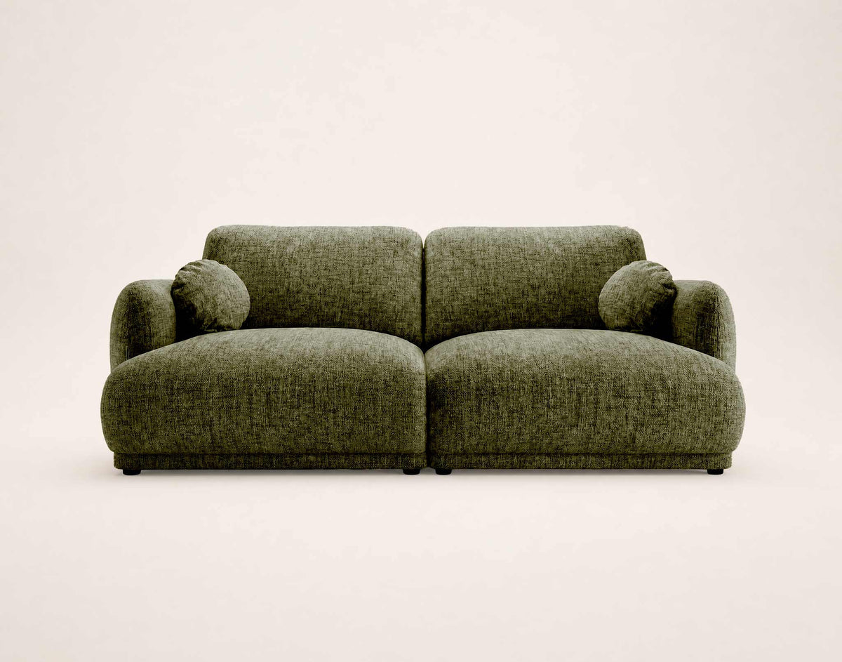 Pietro - Straight 3-Seater Sofa - Textured Fabric - Green