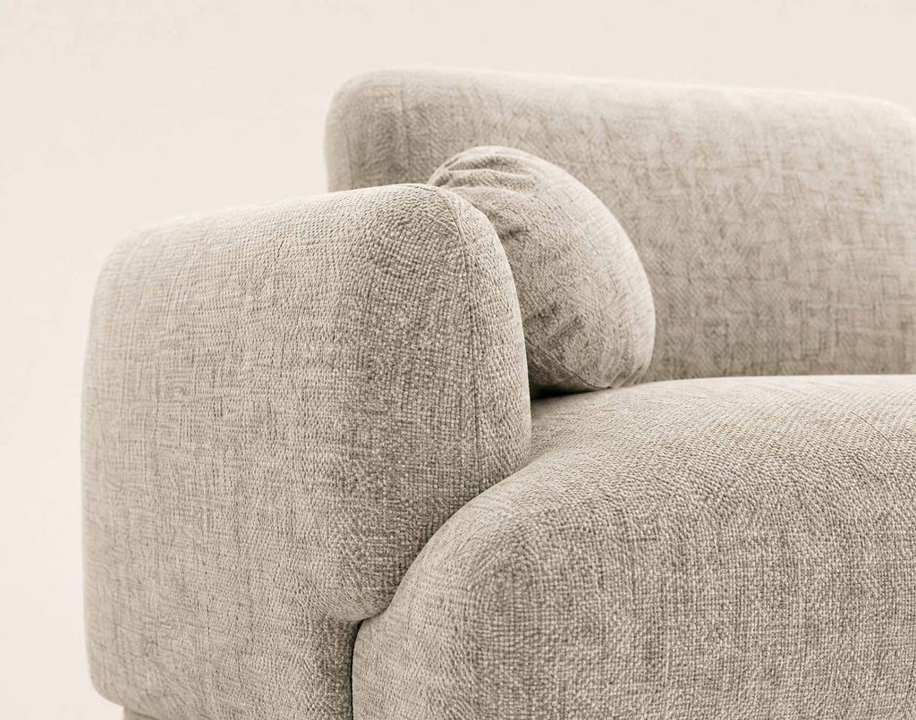 Pietro - Canapé Droit 3 Places - Tissu Texturé - Beige