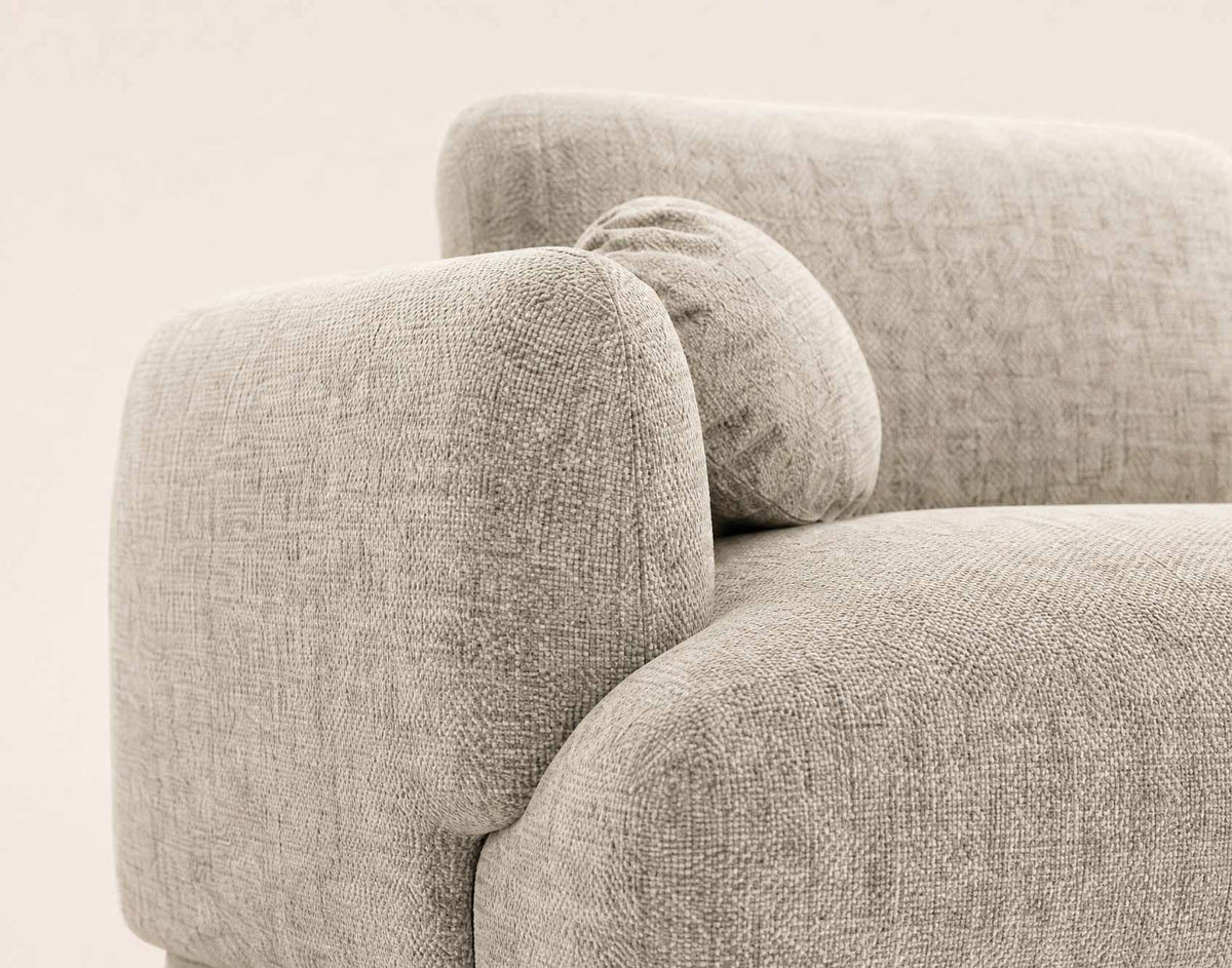 Pietro - Canapé Droit 3 Places - Tissu Texturé - Beige