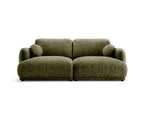 Pietro - Straight 3-Seater Sofa - Textured Fabric - Green