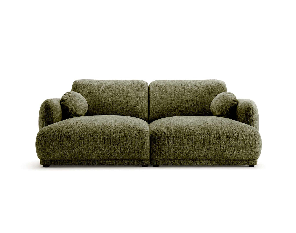 Pietro - Straight 3-Seater Sofa - Textured Fabric - Green