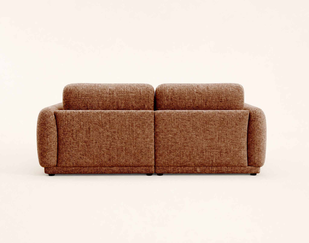 Pietro - Straight 3-Seater Sofa - Textured Fabric - Terracotta