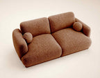 Pietro - Straight 3-Seater Sofa - Textured Fabric - Terracotta