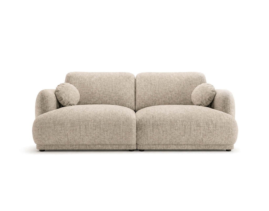 Pietro - Canapé Droit 3 Places - Tissu Texturé - Beige