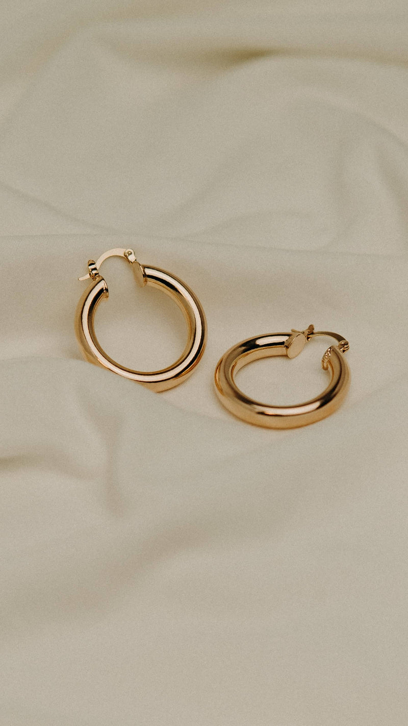 Boucles d'oreilles créoles plaqué or épaisse