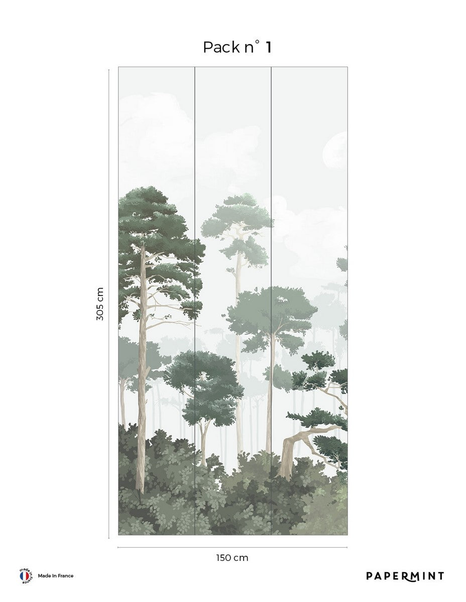 Pinewood Mural - Pine Green