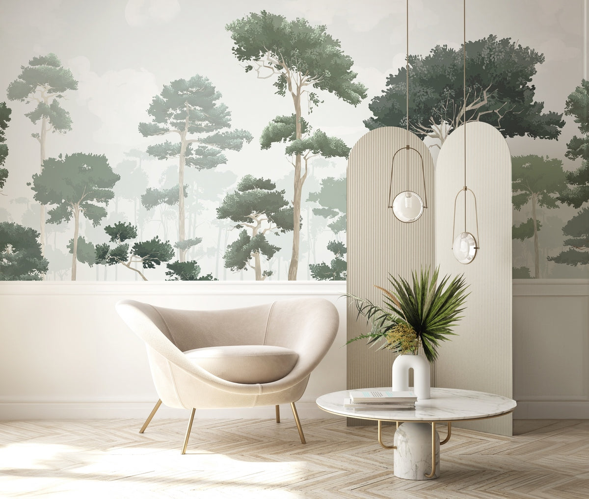 Pinewood Mural - Pine Green