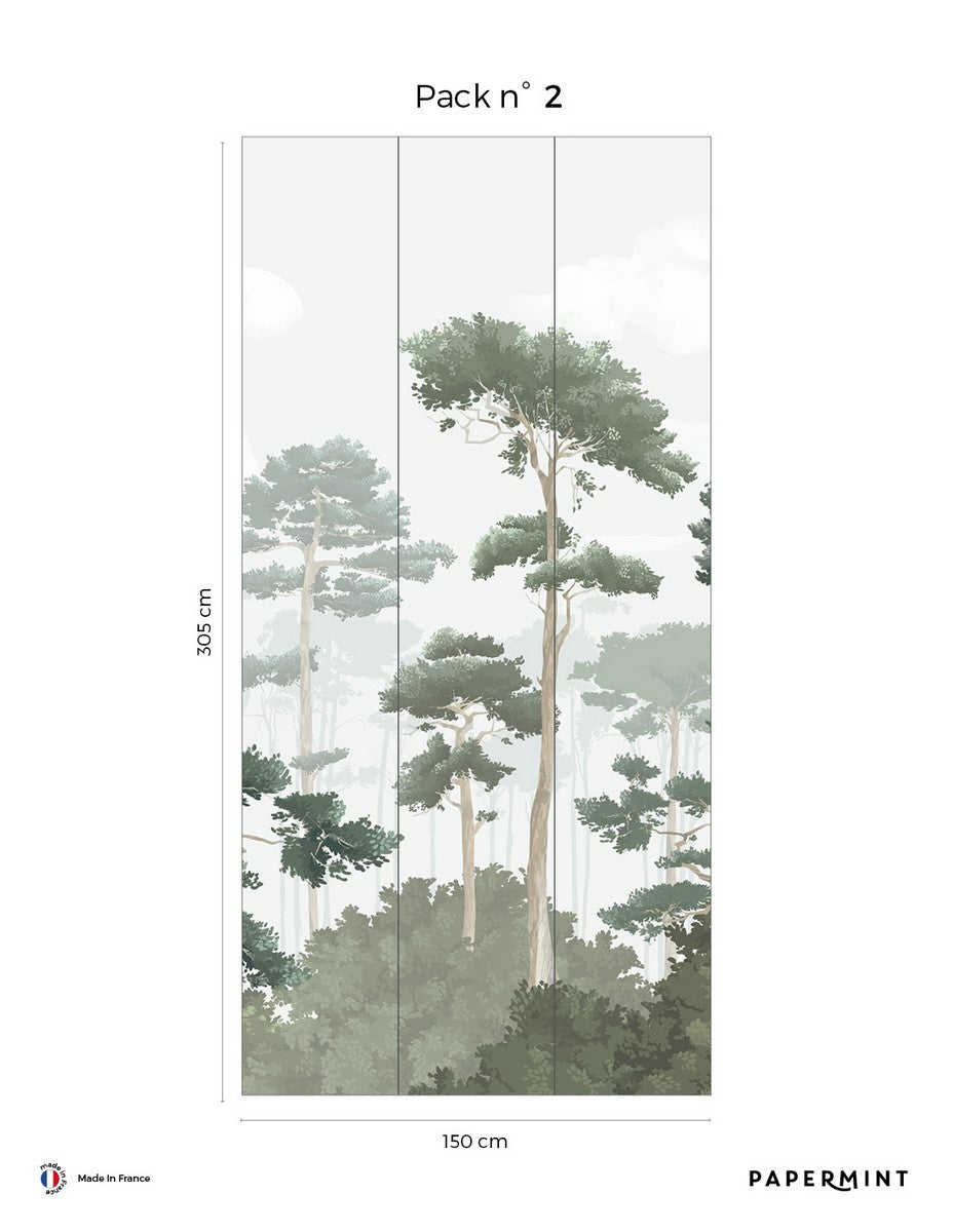 Pinewood Mural - Pine Green