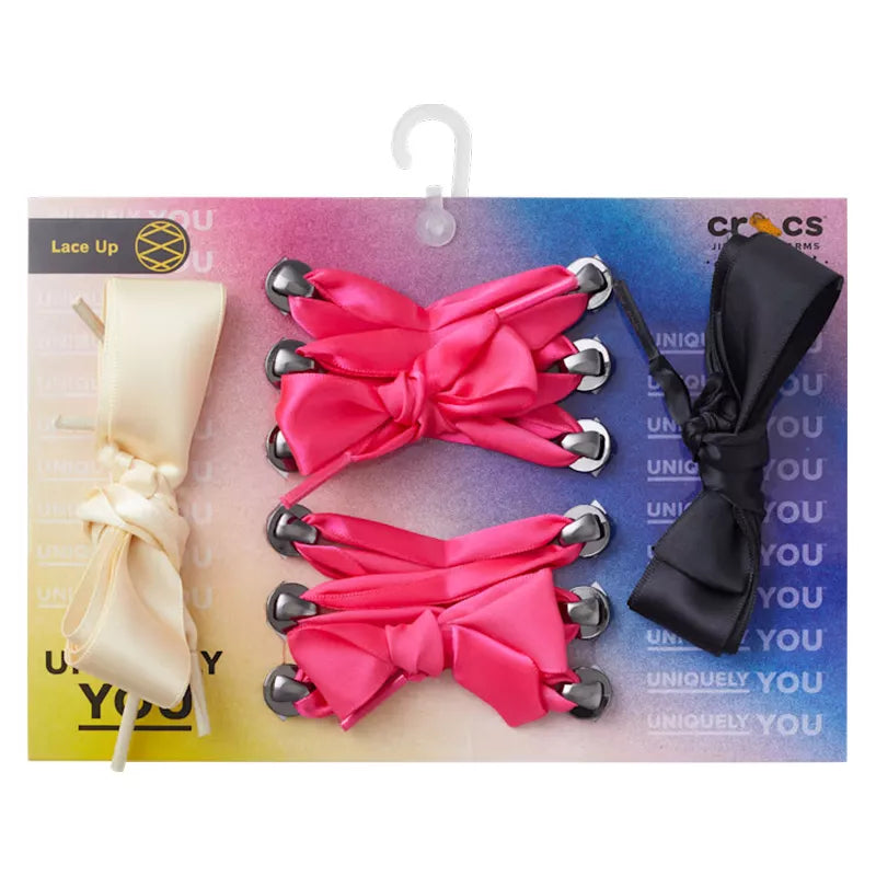 Pins Jibbitz Ribon Lace Em Full Pack - Blanc, Rose, Noir.
