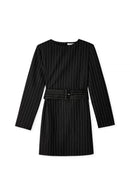 Robe À Fines Rayures Avec Ceinture Rayé