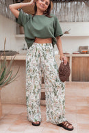 PIO Kaki Fleurs - Pantalon Plissé 13