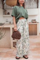 PIO Kaki Fleurs - Pantalon Plissé 13