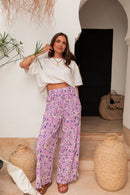 PIO Lilac4 Flowers - Pleated Trousers