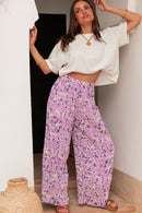 PIO Lilac4 Flowers - Pleated Trousers