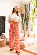 PIO Orange5 Fleurs - Pantalon Plissé
