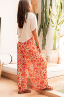 PIO Orange5 Fleurs - Pantalon Plissé