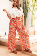 PIO Orange5 Fleurs - Pantalon Plissé