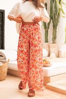 PIO Orange5 Fleurs - Pantalon Plissé