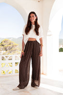 PIO Pois Chocolat - Pantalon Plissé