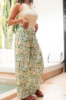 PIO Vert8 D'Eau Fleurs - Pleated Trousers