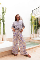 PIO Violet Fleurs - Pantalon Plissé 14