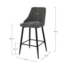 Chaise de bar Pipo en tissu gris foncé 66,5 cm (lot de 2)