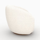Fauteuil pivotant Naya en tissu bouclé blanc