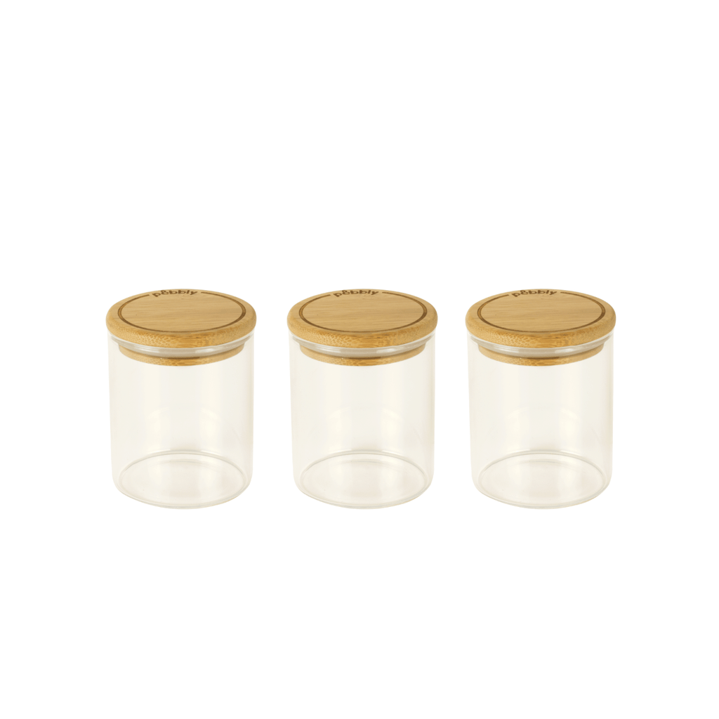 Set De 3 Tarros Para Especias De Vidrio - Transparente
