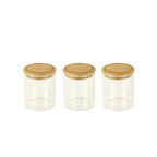 Set De 3 Tarros Para Especias De Vidrio - Transparente