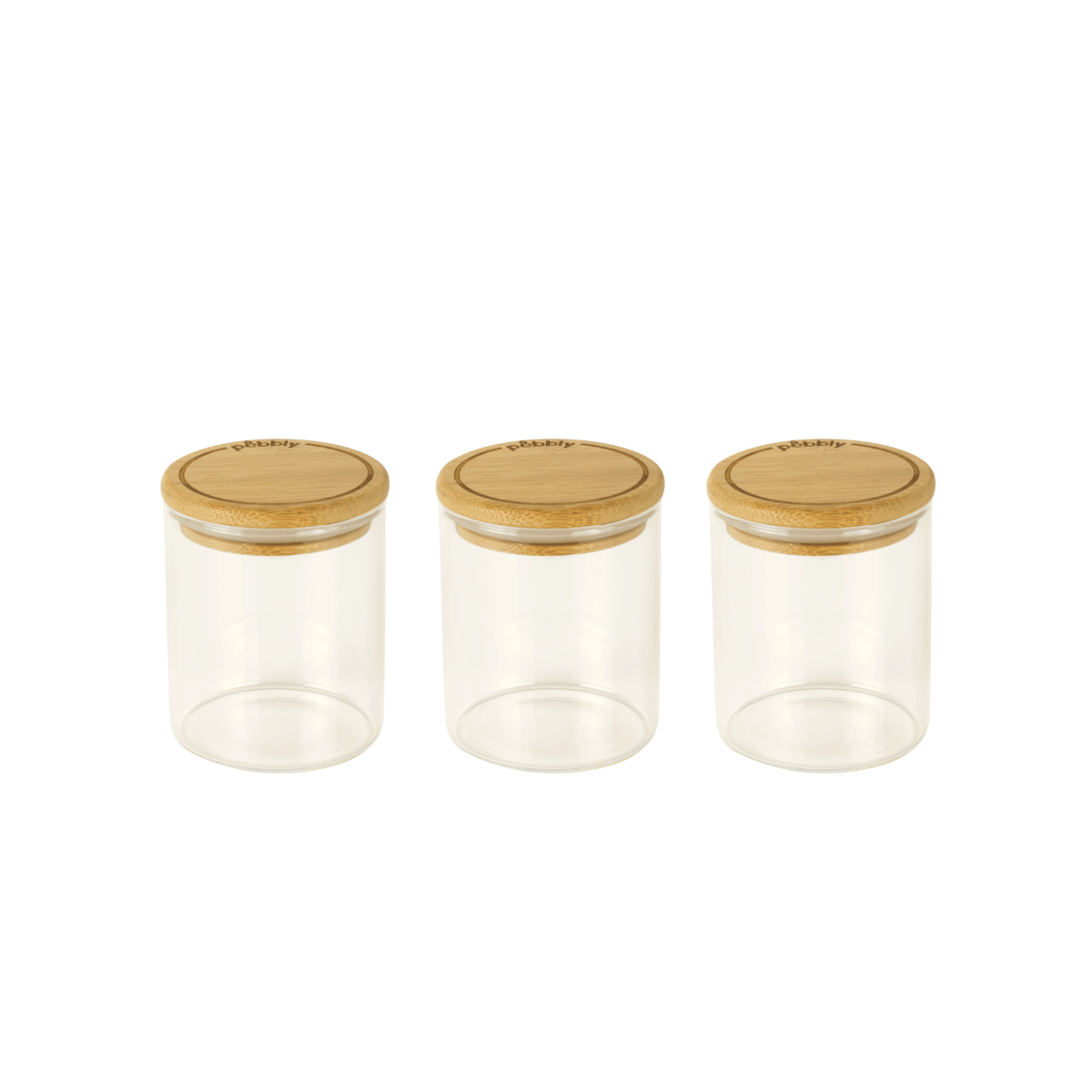 Set De 3 Tarros Para Especias De Vidrio - Transparente