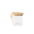 Tall Square Jar With Measuring Spoon - Clear
