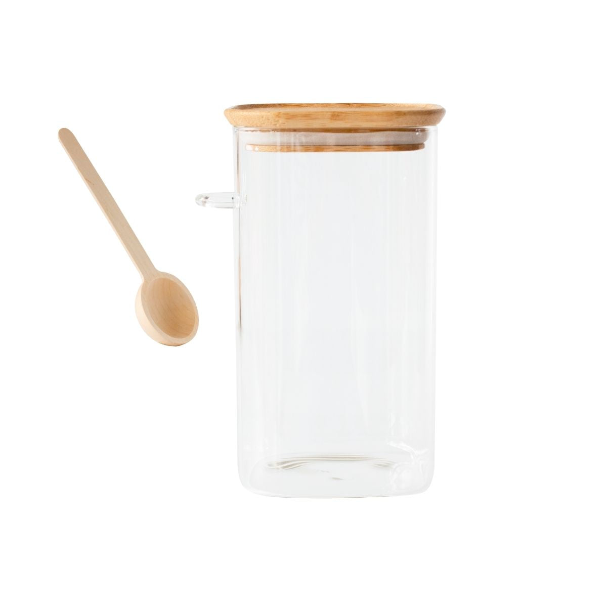 Boîte Haute Carrée Avec Cuillère À Doser Intégrée - Transparent