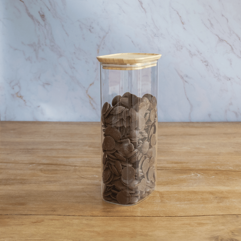 Recipiente De Conservación Rectangular De Vidrio Y Bambú - 1,8 L - Transparente
