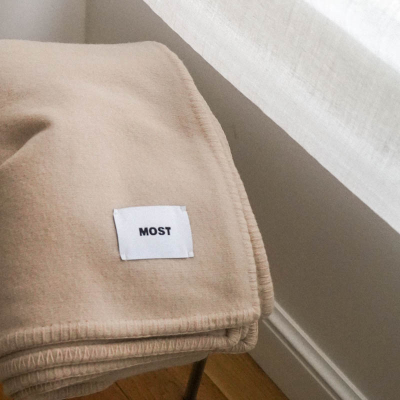 Plaid Merino - 100% Lana Extrafina - Beige Arena