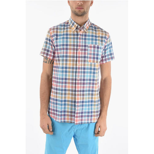 Plaid Checked Button-Down Shirt With Breast Pocket