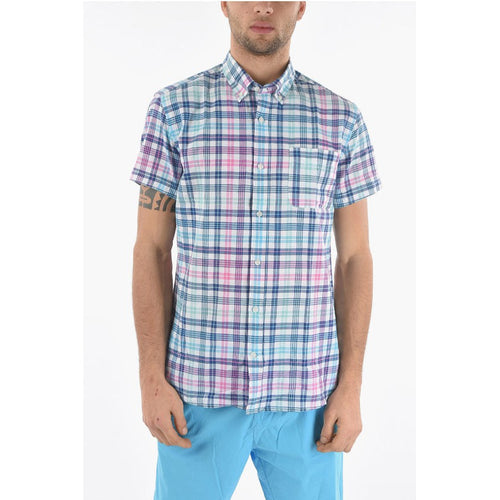 Plaid Checked Button-Down Shirt With Breast Pocket