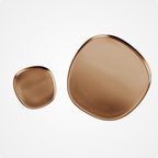 Bandeja decorativa de metal dorado - Organic Shape