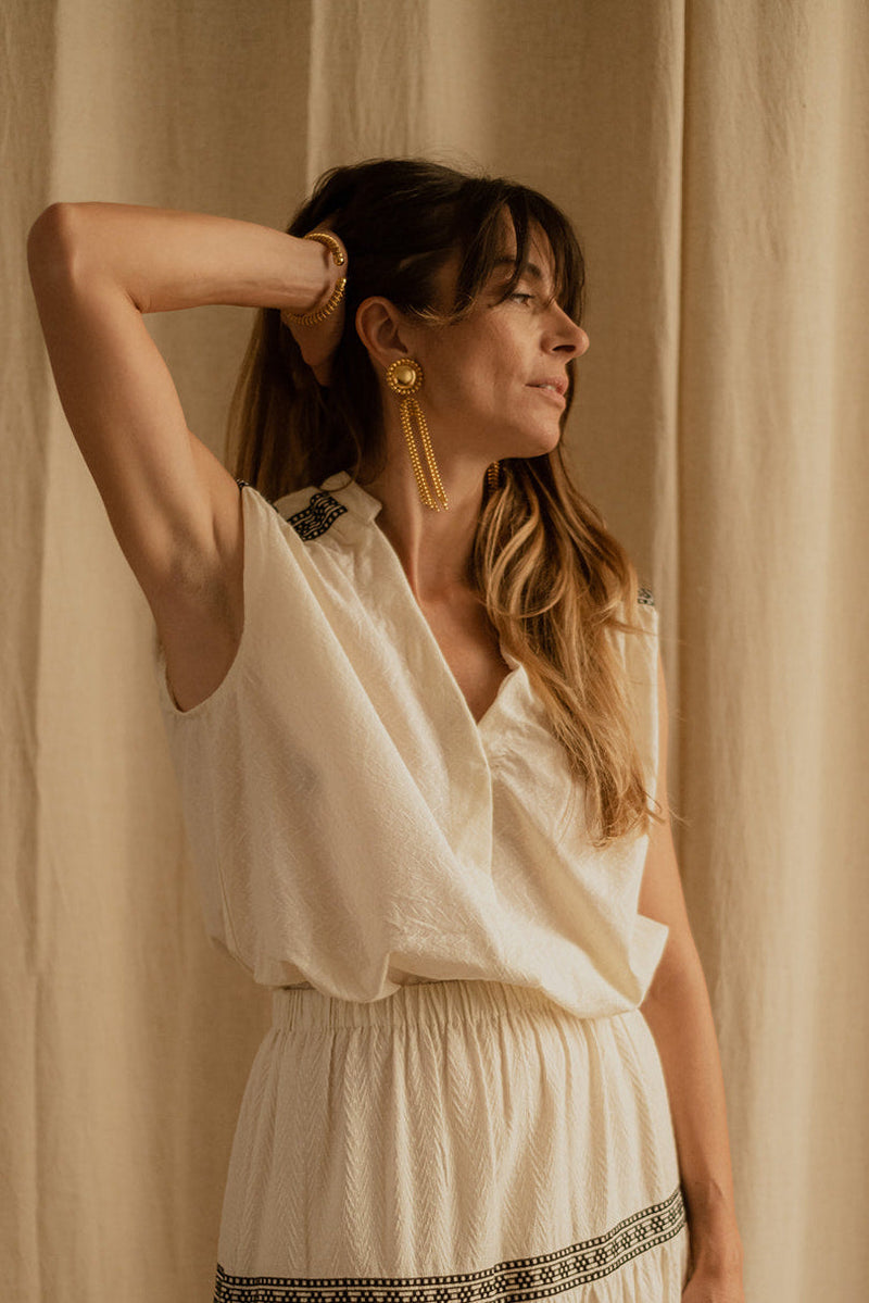 Plume Paris - Blusa Lisa Crudo