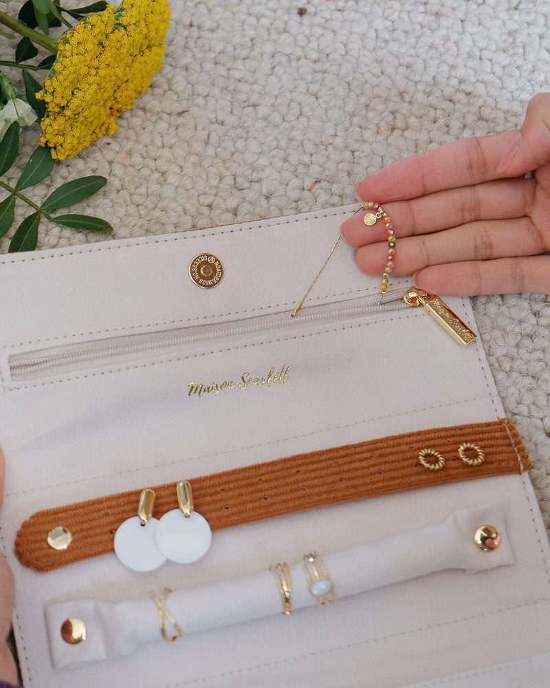 Pochette À Bijoux Catherine En Velours Côtelé