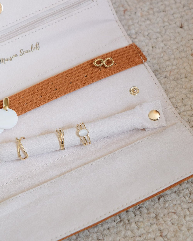 Pochette À Bijoux Catherine En Velours Côtelé