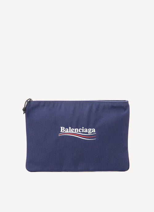 Balenciaga - Pochette Brodée - Blue - Femme