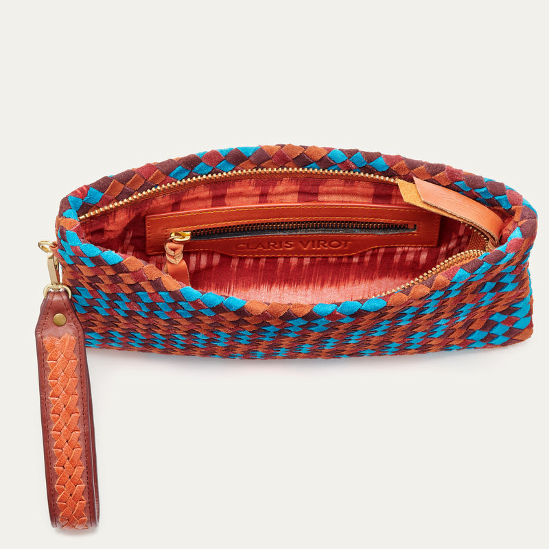 Lou Tricolor Braided Leather Pouch