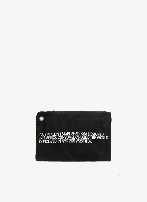 Calvin Klein - Pochette Embroidered Small Pouch - Black - Homme