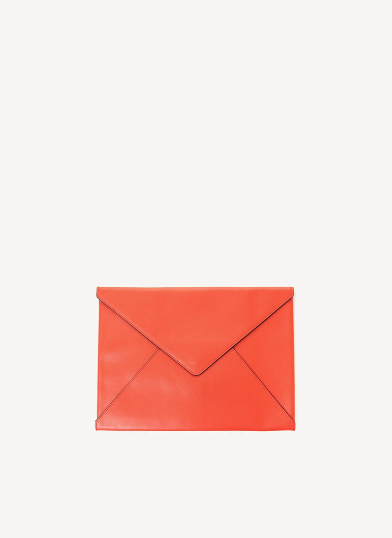 Marni - Pochette Enveloppe Leather Clutch - Orange - Femme