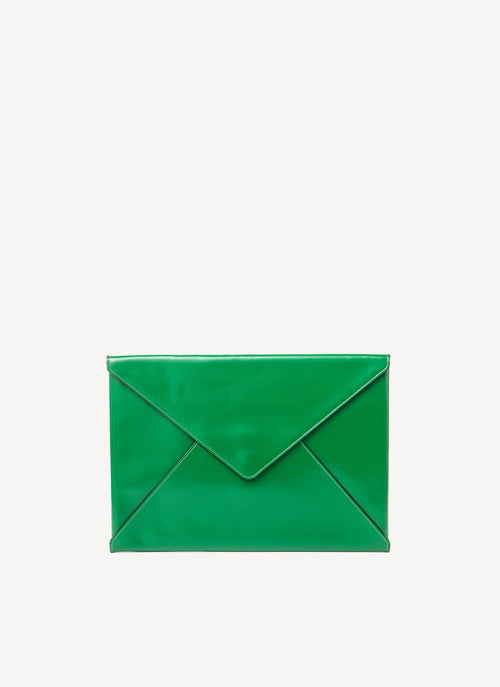Marni - Pochette Enveloppe Leather Clutch - Vert - Femme