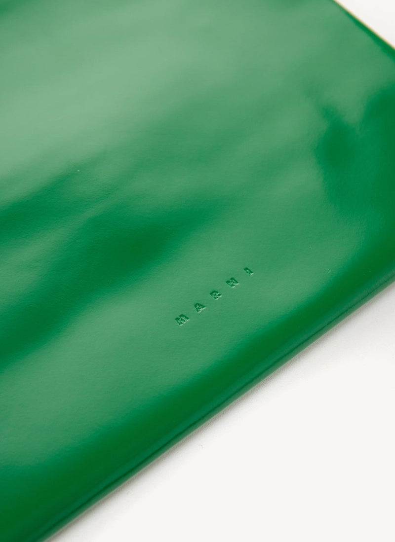 Marni - Pochette Enveloppe Leather Clutch - Green - Femme