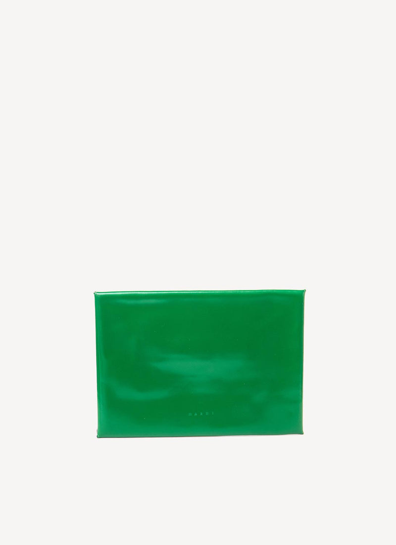 Marni - Pochette Enveloppe Leather Clutch - Green - Femme