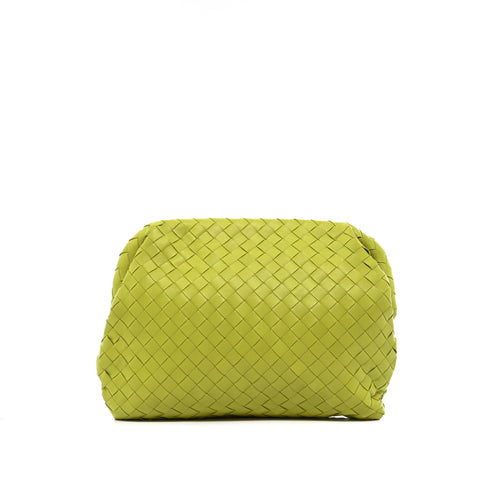 Pochette Jodie Bottega Veneta Cuir D'Agneau Souple Intreccio Vert Anis - Bottega Veneta