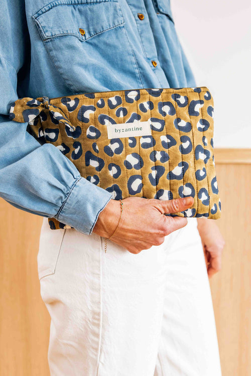 Leopard Clutch - Khaki